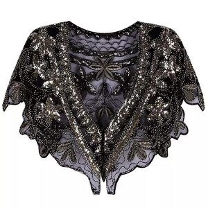2773 1920s Shawls Wraps Wedding Shawl Bridal Wrap Sequin Beaded Handmade